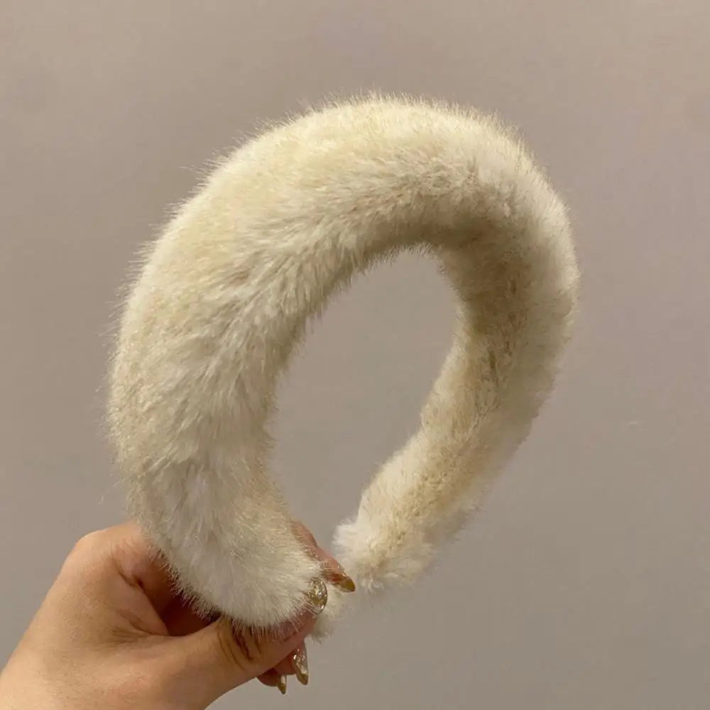 Hot Winter Thick Furry Headband Faux Mink Fur Headbands Lady Elegant Wide Hair Hoop Fashion Soft Hairbands Hair Accessories Gift