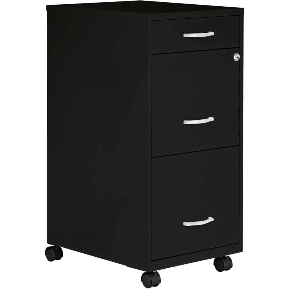 

Box/File/File 3-Drawer Mobile File Cabinet, Black
