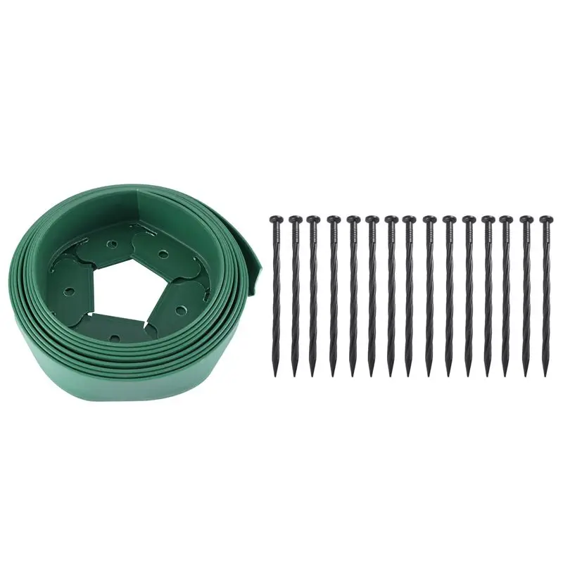 

A02M-Gardening Grass And Stone Isolation Belt Garden Floor PE Plastic Fence Small Garden Green Isolation Belt 5M
