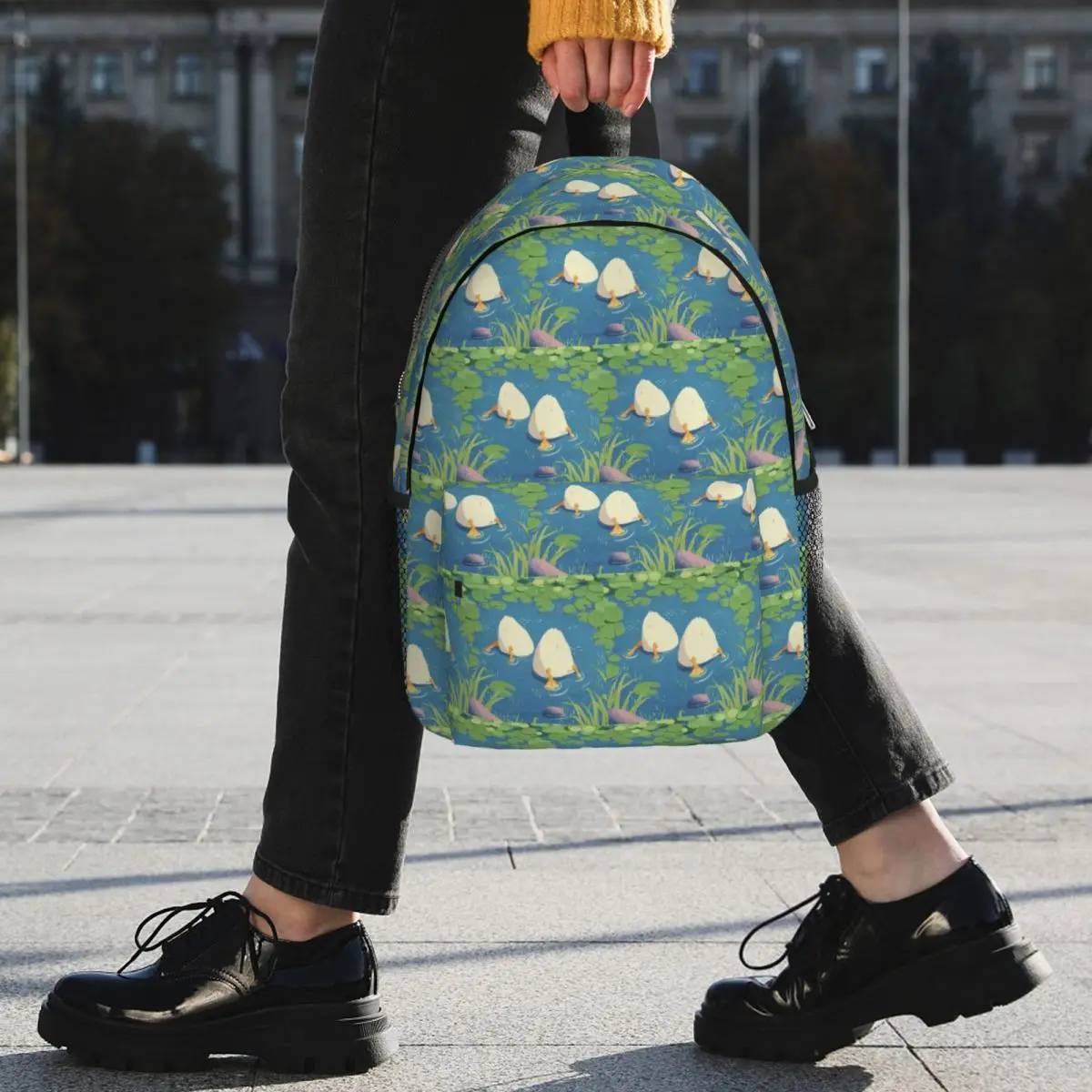Cartoon Popular Goose Animal Backpack Student BookBag Children School Bag Computer Shoulder Bags for Men Women