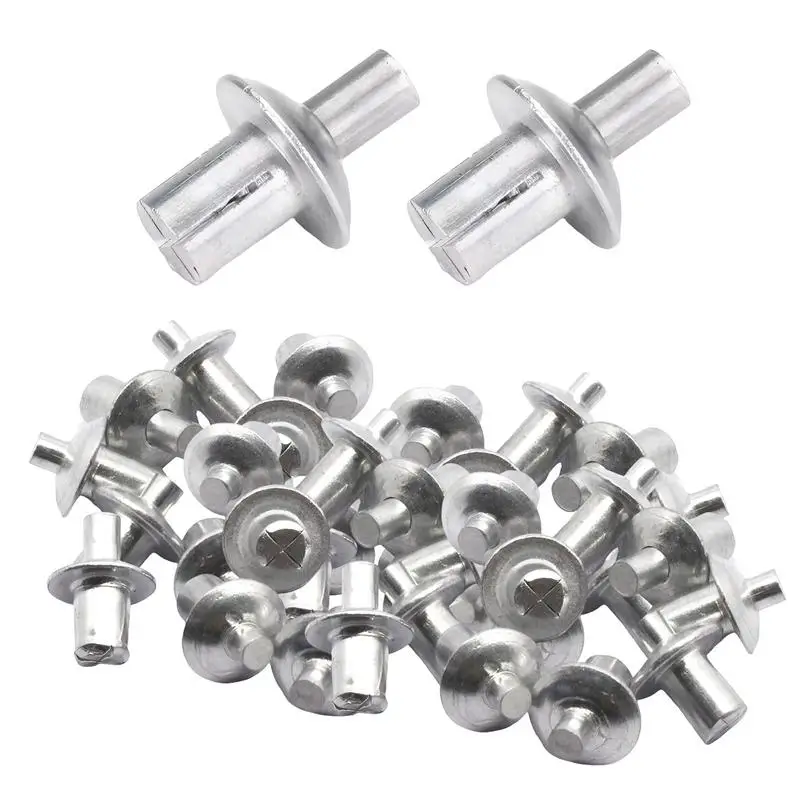 50/100PCS Knock-type Expanded Aluminum Alloy Rivets Flat Round Head Core-pulling Self-tapping Rivets Core Rivet Fasteners