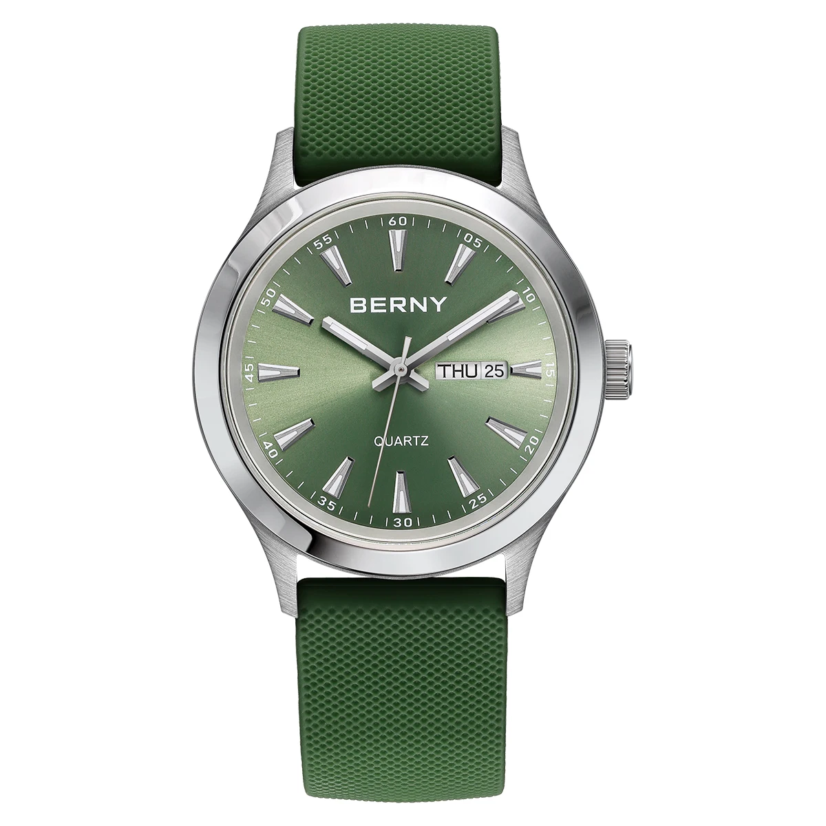 BERNY Watches for Men 40mm Luminous Elegance Dress Quartz Watch Calendar Week Luxury Waterproof Casual Business Men's Wristwatch