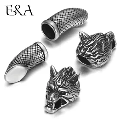 Never Fade Stainless Steel End Beads for 8mm Leather Cord Jewelry Bracelet Making Animal Metal Bead DIY Accessorries