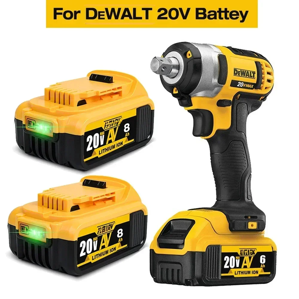 

Aleaivy 20V 8.0Ah 6.0Ah 5.0Ah Replacement Battery Compatible with Dewalt DCB200 and 18V/20V Tools Battery Charger