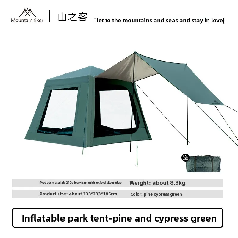 MOUNTAINHIKER InflatableCabin Outdoor Camping Tent Multi-person Large Capacity Leisure Park Tent Rainproof Sun Protection Awning image 3