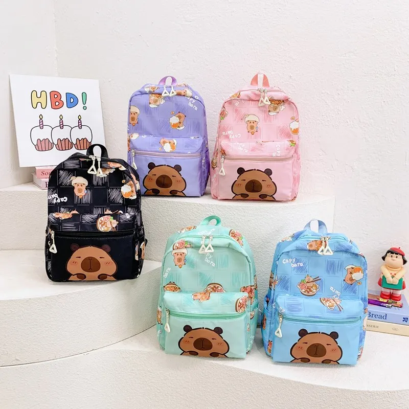 

Kapibala Backpack School Bag High Capacity Waterproof Travel Storage Bags for Student Cartoon leisure Schoolbag for Children