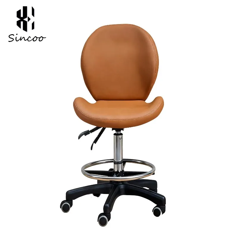 Salon Furniture Manufacturer Master Chair Adjustable Hydraulic Pump Pedicure Foot Stools with Wheels Beauty Technician Chair