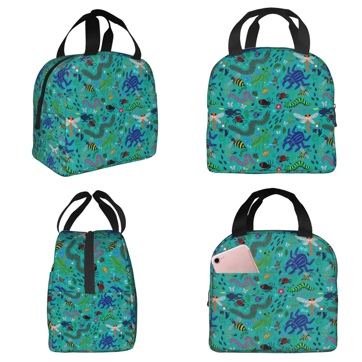 

Термосумка для обедов Bugs для детей, школьный термоконтейнер для еды, портативный ланч-бокс