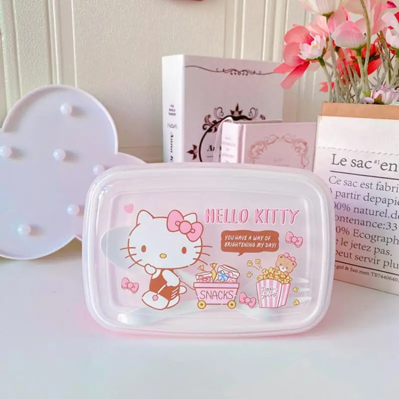 سانريو هالو كيتي ماي ميلودي كورومي صندوق الغداء صندوق الفواكه والخضروات منتج جديد كارتون محمول سعة كبيرة #1