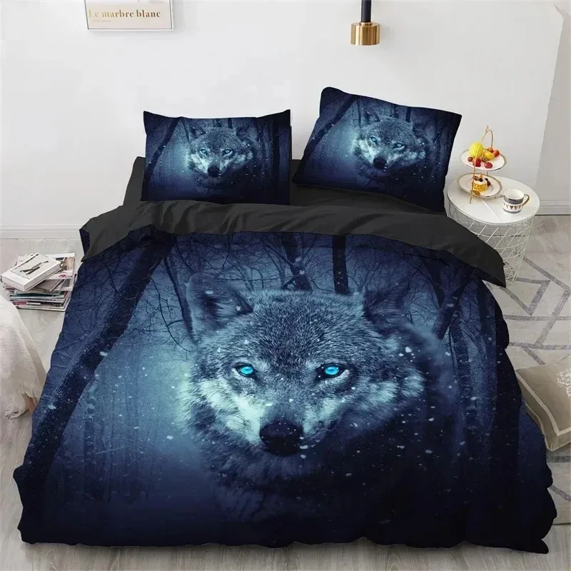 

Mysterious Wolf 3D NEW Duvet Cover Pillowcase Bedding Set Adult Boy Girl Bedroom Decoration Children Single Double Large