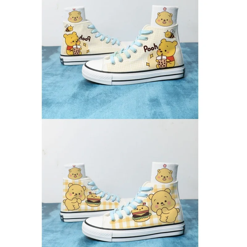 

New cute Disney series Winnie the Pooh Lotso creative cartoon pattern casual and versatile lightweight non-slip canvas shoes