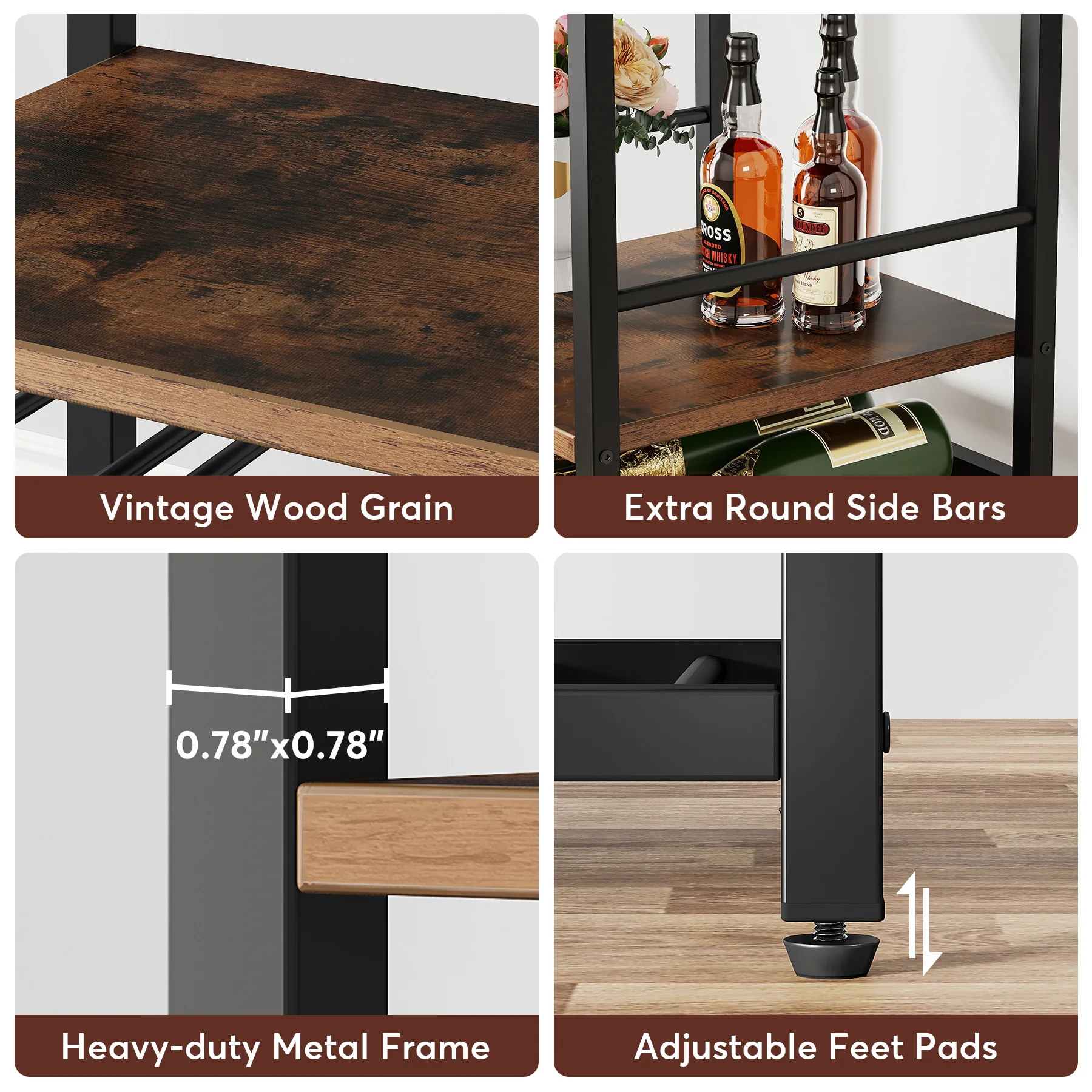 Tribesigns Portabottiglie per vino da 20 bottiglie, portabottiglie autoportante a 9 livelli con supporto in vetro e ripiani portaoggetti