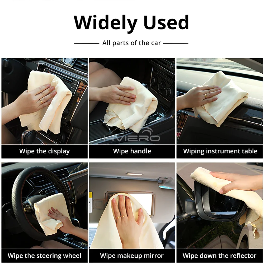 Natural Chamois Free Shape Clean Genuine Leather Cloth Car Auto Home Motorcycle Care Quick Dry Wash Towel Super Absorbent Tools