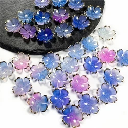 50 teile/los neue Torus 19mm Acryl Blume Perlen Blüten blätter Charme Anschlüsse DIY Ohrringe Haarschmuck Herstellung Harz Zubehör