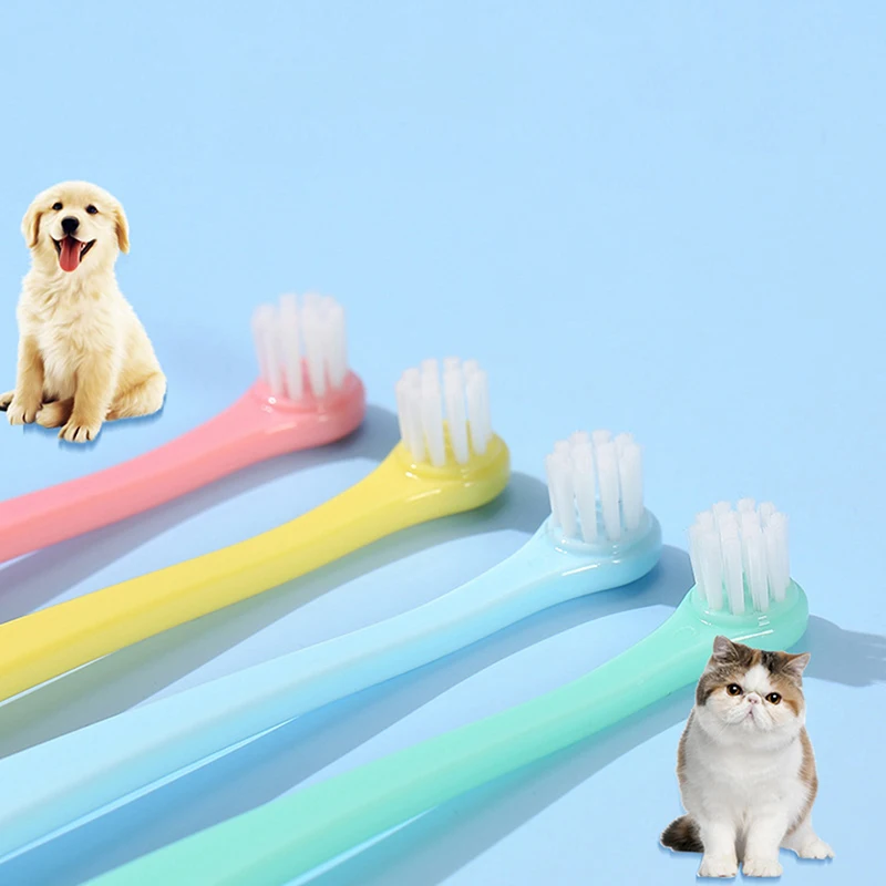 Dog Toothbrush Dog Teeth Cleaning Small Head Brush Pet Grooming Cat Toothbrush Pet Products for Dogs Teeth Mouth Cleaning Tools