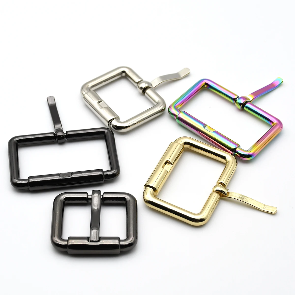 Metal Adjustable Pin Buckle Heel Bar Half Buckle Rectangle Ring Backpack Bag Strap Belt Dog Leash Collar Parts Accessories