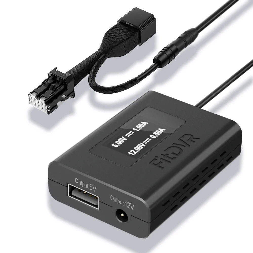 FitDVR Dashcam Power Adapter (10-Pin) for Subaru/ Nissan/ Mazda/ Infiniti Connect to the Auto Dimming Mirror, LED Display D3-033