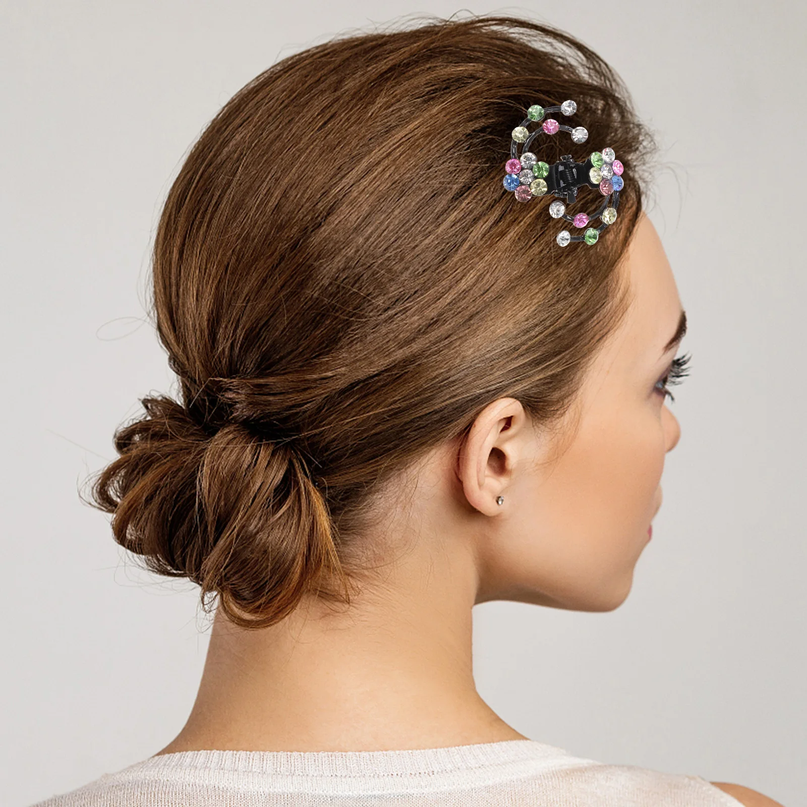 

6Pcs Plum Blossom Mini Hair Claws Rhinestone Hairpins Wedding Bridal Hair Clips Accessories for Women Girls Mini Hairpin