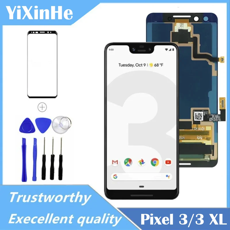 100% Test AMOLED For Google Pixel 3 XL 3XL LCD Display Touch Digitizer For Google Pixel 3 Pixel3 LCD Screen Replacement