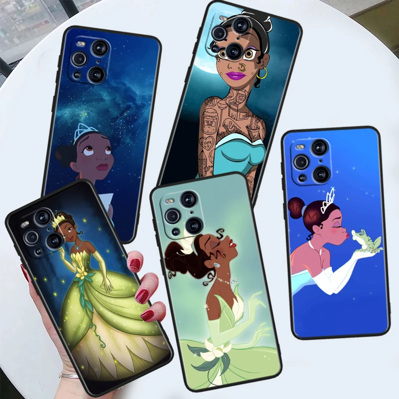 Disney Tiana Princess Silicone Phone Case, Soft Cover, Black, OPPO Find X6, X5, X3, X2, F21S, F21 Pro Lite, Neo