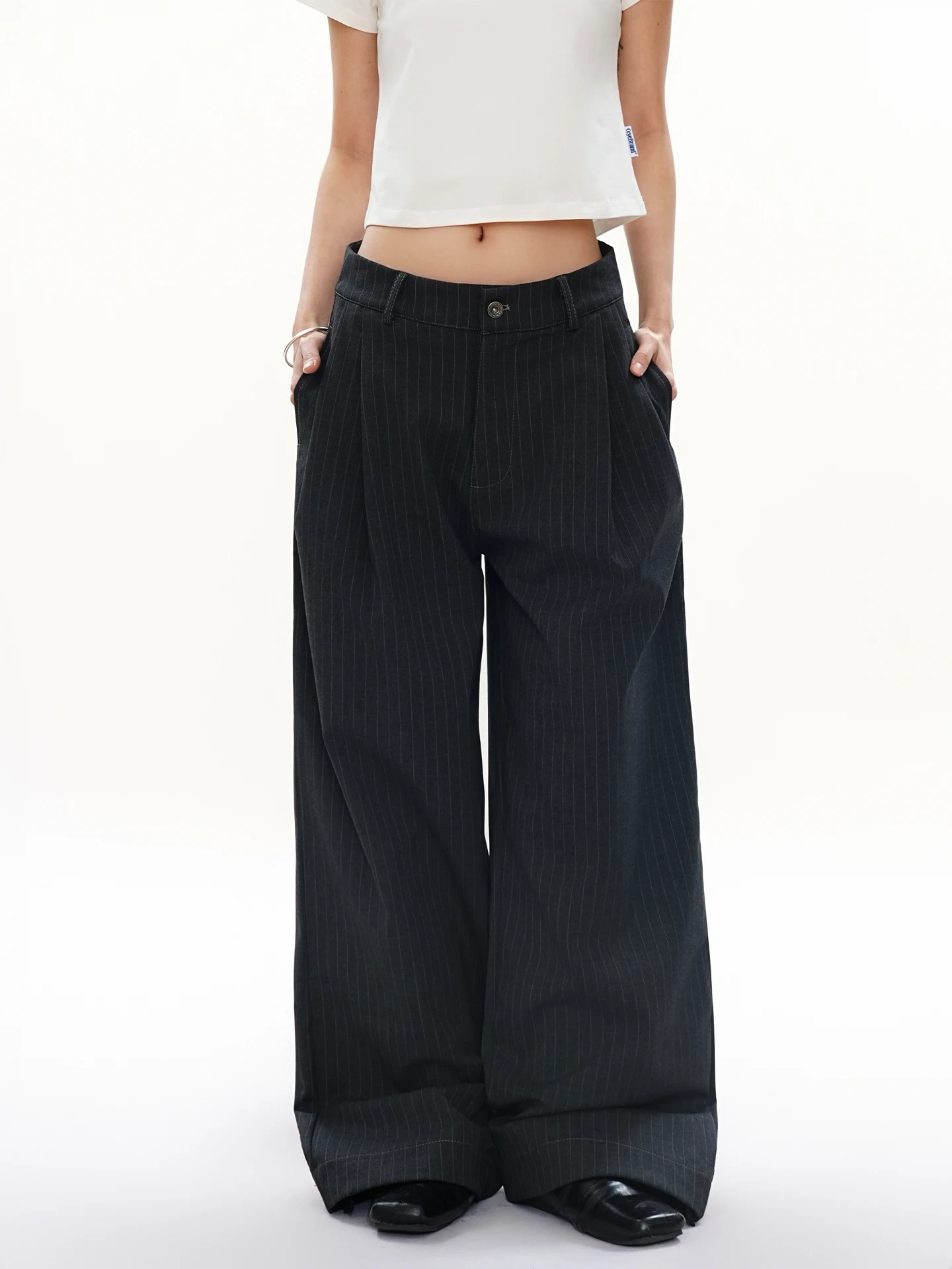 

Мужские повседневные брюки прямого кроя с широкими штанинами и подкладкой из флиса, с двойными складками, 3D-полосками, простым дизайном, удобные, длинные, модные