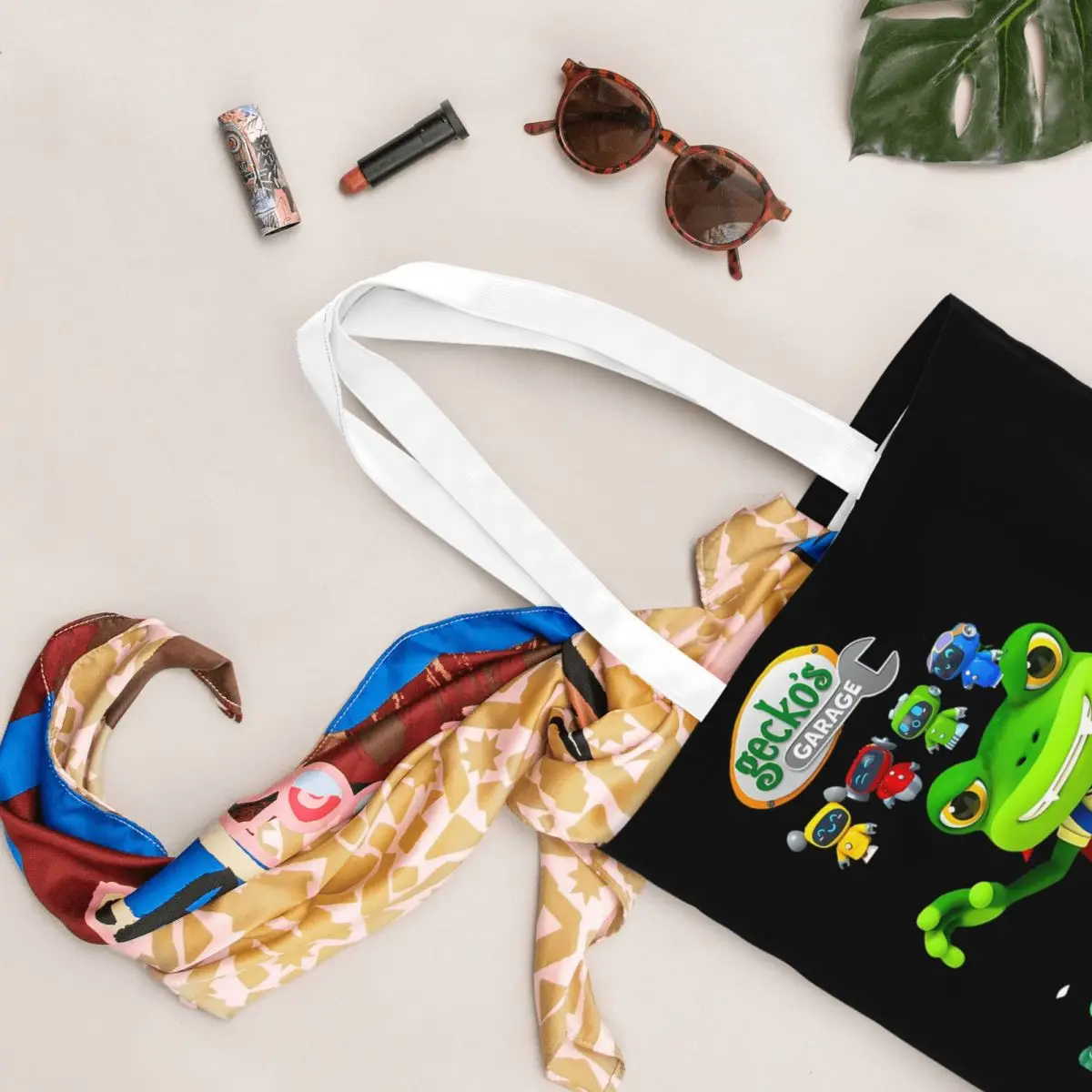Сумки для покупок Geckos Garage, парусиновая большая сумка, складная сумка для девочек, дорожная сумка через плечо