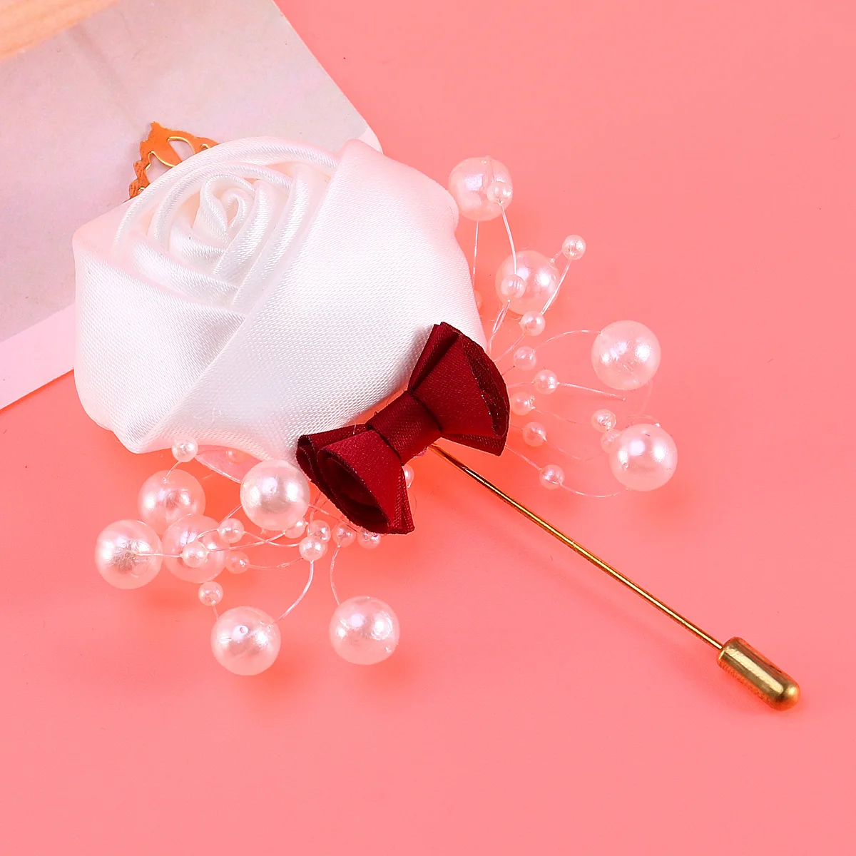 2 قطعة بروش اللؤلؤ العصرية الأزهار العروة مأدبة الزفاف ديكور أنيق أناقة الإكسسوارات للنساء الأبيض