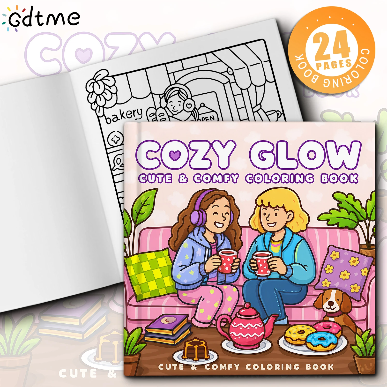 COZY GLOW Coloring Book for Adults Featuring Cute Cozy Daily Activities for Relaxation (Cozy Spaces Coloring) ﻿