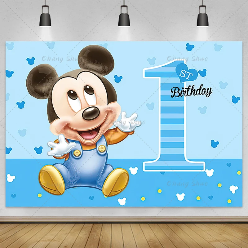 Disney Mickey Mouse and Minnie Photography Backdrop Baby Girl Studio Background Little Princess Photo Cartoon Photozone Banner