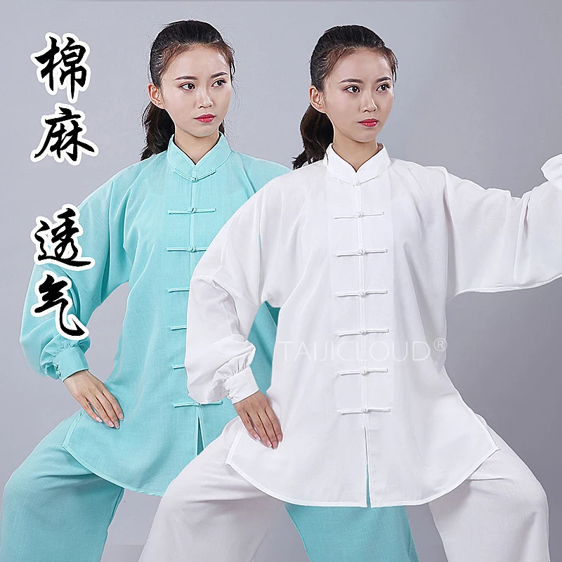 Cotton and Linen Tai Chi attire for Men and Women, Morning Martial Arts Training, Practice