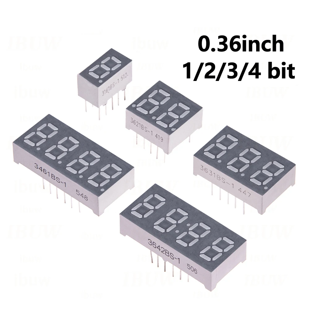 0.36inch 1 2 Digital tube Common AnodeCathode Red 1 2 Bit digital Tube LED Display 7 segment 3 4