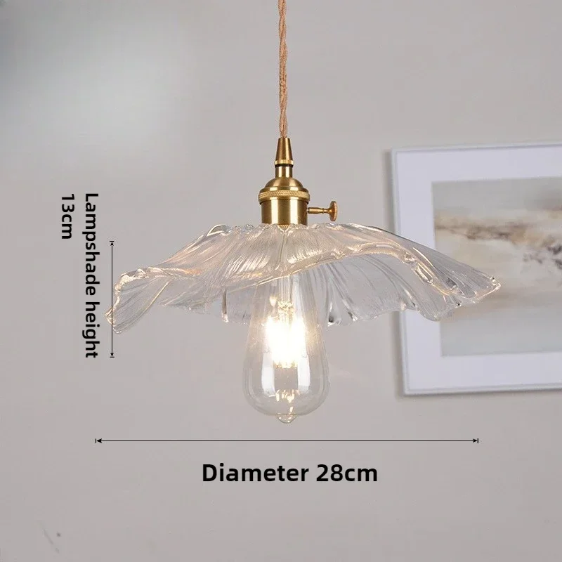 النحاس الزجاج الثريا الشمال الرجعية الإقامة منصة مشروبات مطعم أباجورة الإبداعية شخصية غرفة نوم قلادة الخفيفة