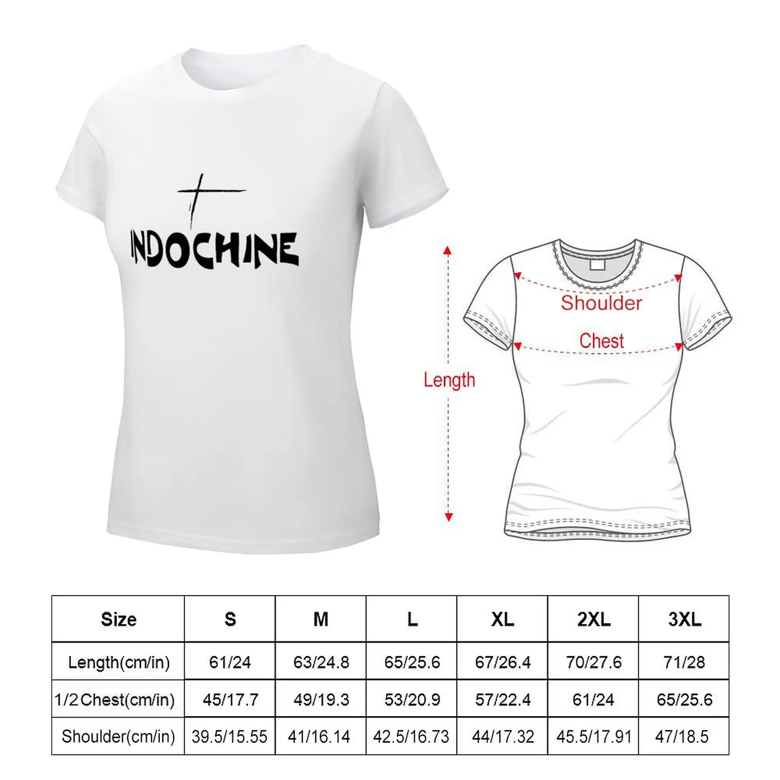 Indochine T-shirt vintage clothes kawaii clothes lady clothes black t-shirts for Women