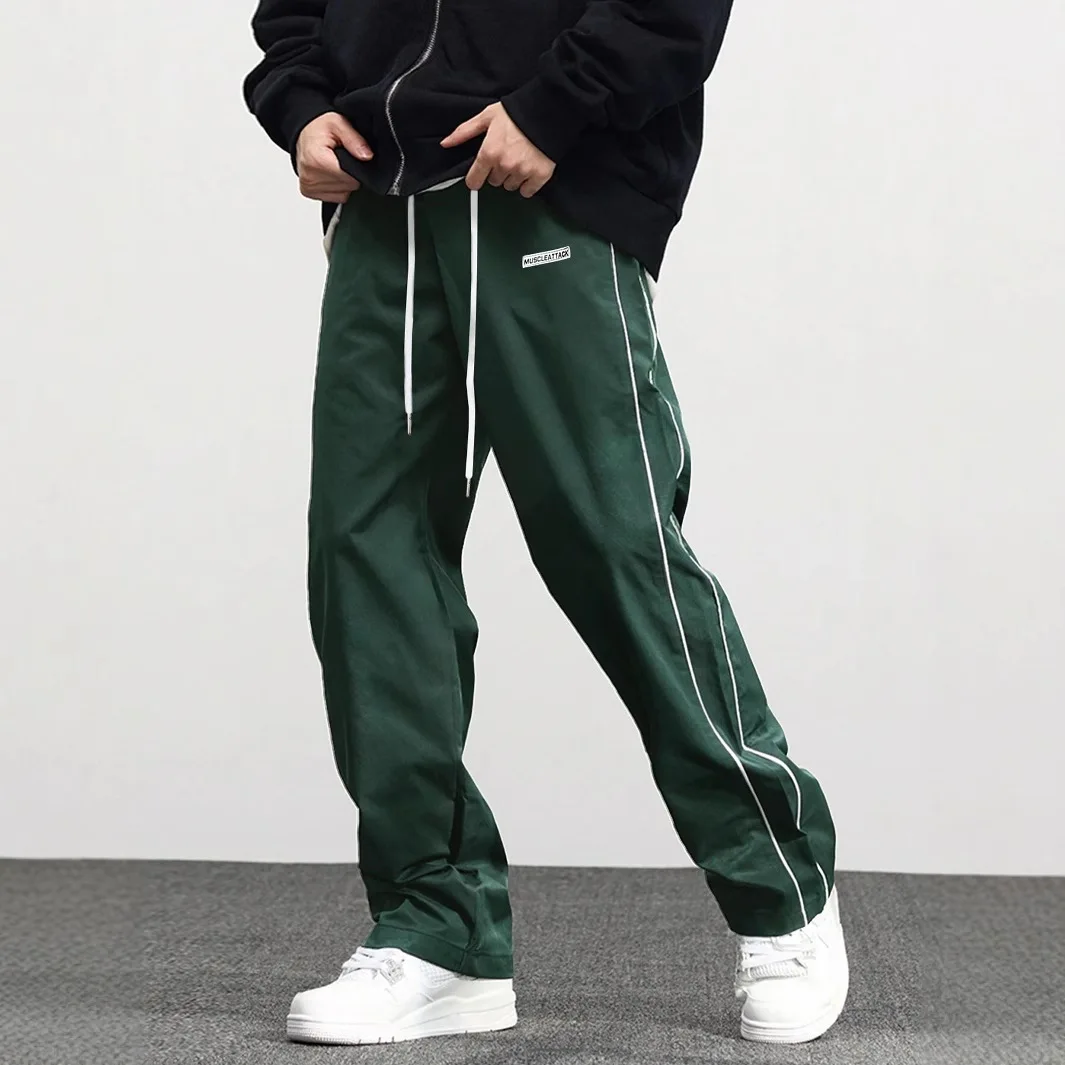 

Men's New Woven Trousers High Street Trend Retro Casual Cuff Long Pants