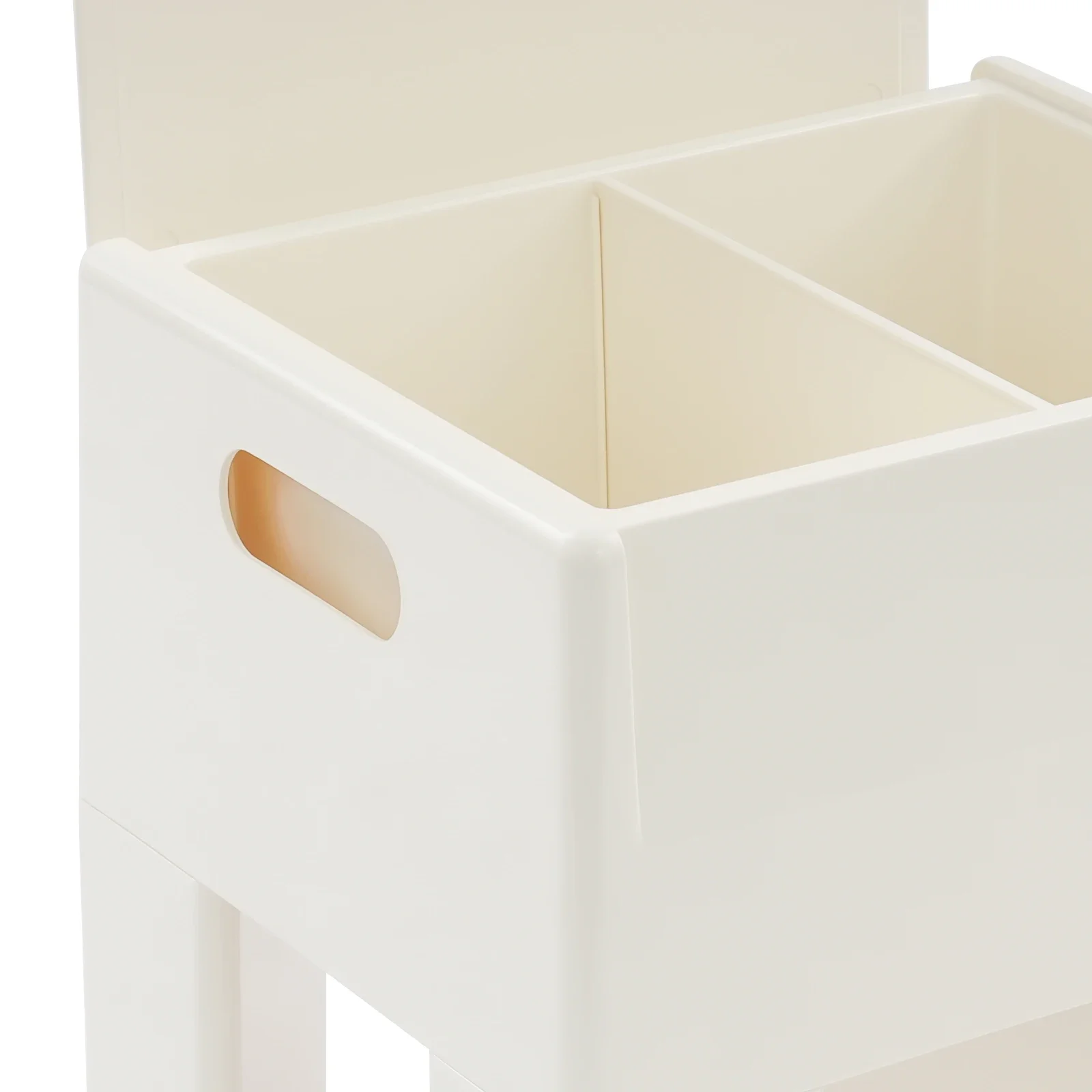 طاولة نهاية ABS بيضاء متعددة الوظائف - 15 × 12.6 × 15.7 بوصة (مدمجة)، تخزين تحميل 286.6 رطل + مقعد + فواصل قابلة للإزالة، سهلة التنظيف #4