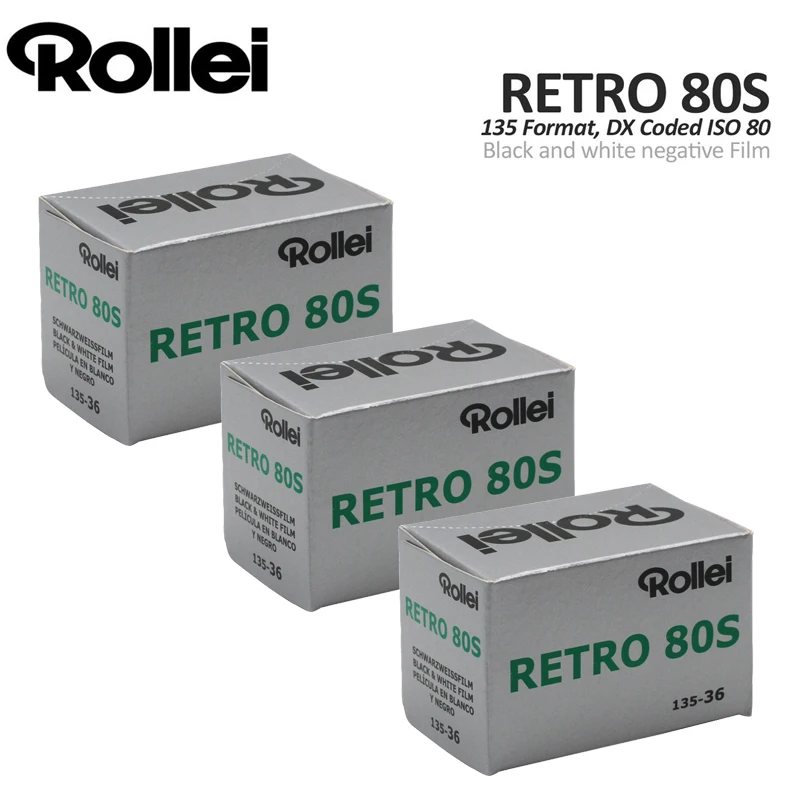 1-10Rolls Rollei Retro 80s 135 35mm Black and White Negative Film Kodak Camera Film 36 Exposures (Expiration Date: January 2025)