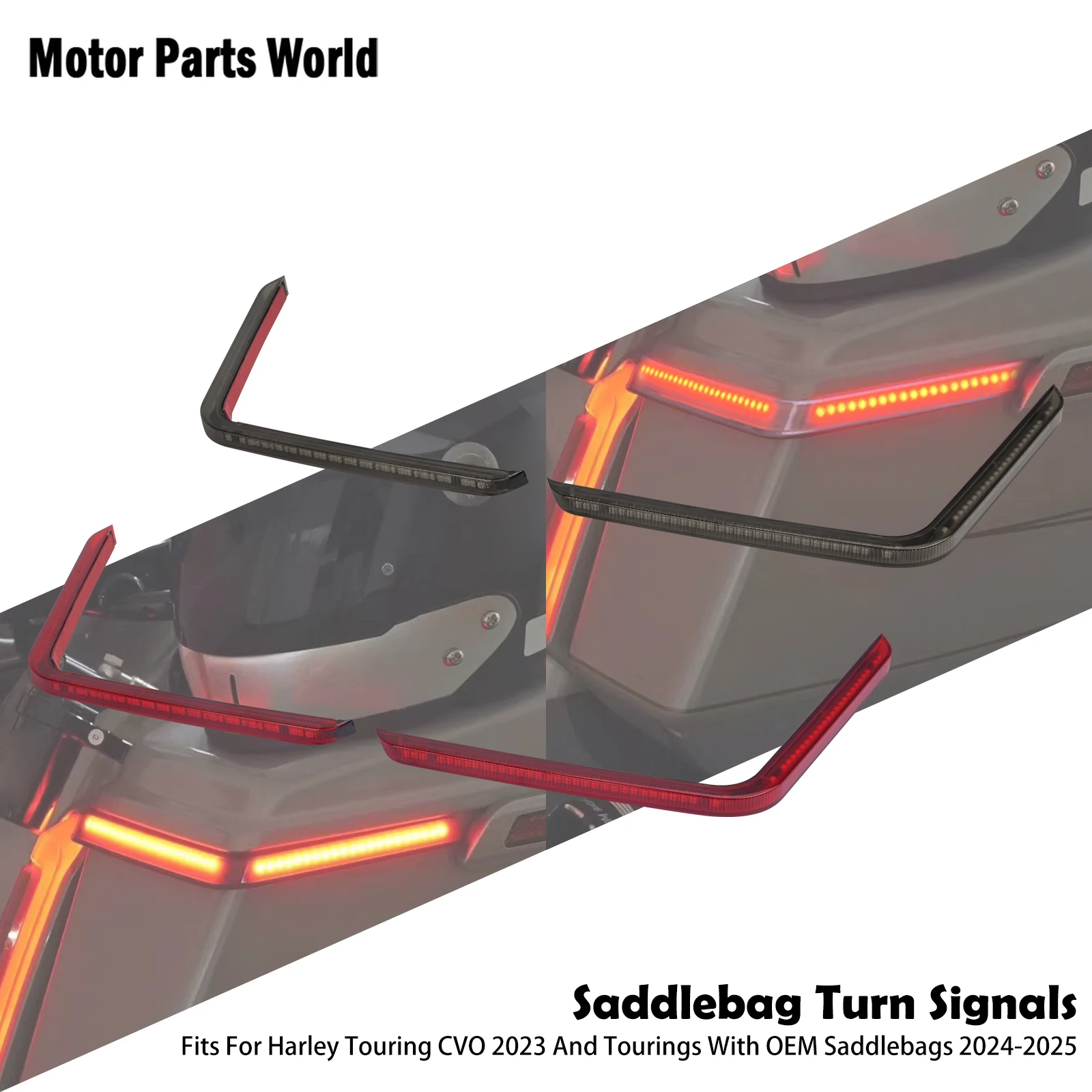 

Motorcycle Saddlebag Lights LED Turn Signal Brake Lights Running Lamp For Harley Touring CVO 2023 Street Electra Glide FLHT