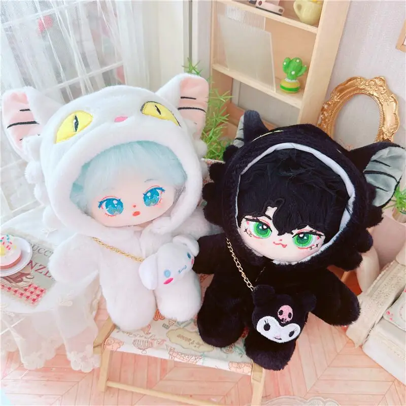 Anime Doll Clothes for 20cm Cartoon Suzume No Tojimari Cat Fluffy Coat Suit DIY Clothes Accessory for Fat Body Plush Cotton Doll