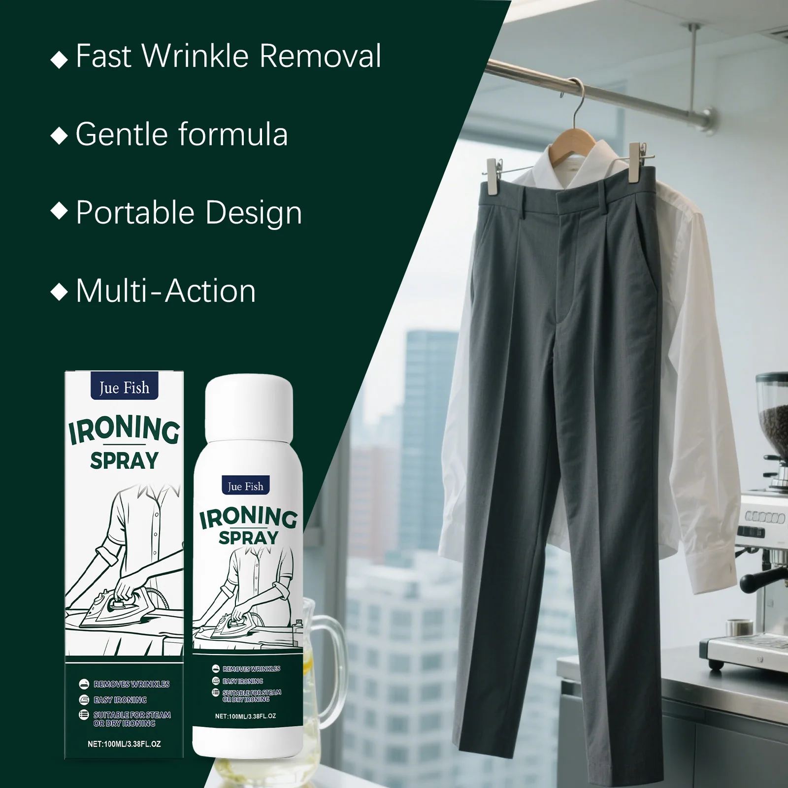 Clothe Wrinkle Release Spray Anti Static Fabric Starch Refresh Scent Soften Ironing All Fabrics Easy Ironing Clothing Care Spray