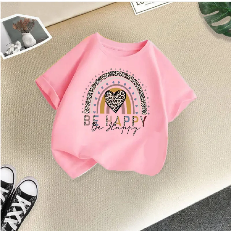 New Summer Fashion Short-Sleeve T-shirts for Boys and Girls: Trendy Cartoon-Printed Half-Sleeve Cross-Border Children's Tops
