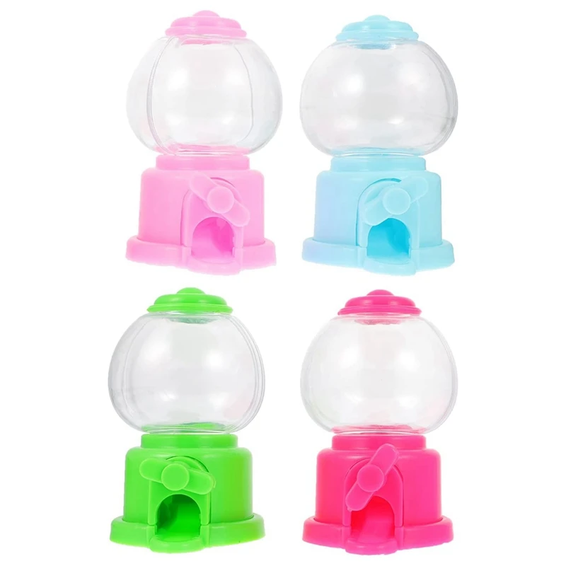 Mini Candy Dispenser Part 3.7 Inch Gumball Machines For Kids Party Gifts (4 Pack)