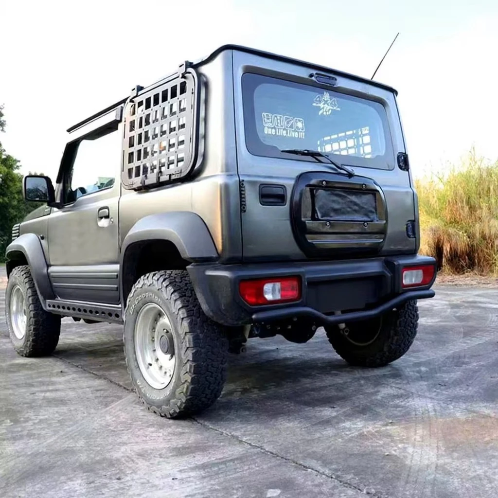 

Jimny Accessories Steel Off-road Rear Bumper Black Rear Bumper Bar Guard For Suzuki Jimny Sierra JB74 JB64 2024 2023 2022 2021