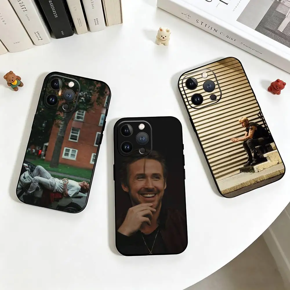 

R-Retro Ryan Gosling Portrait Graphic Phone Case For iPhone 17, 16,15,14,13,12,11 Plus,Pro Max, Others Soft Black Cover