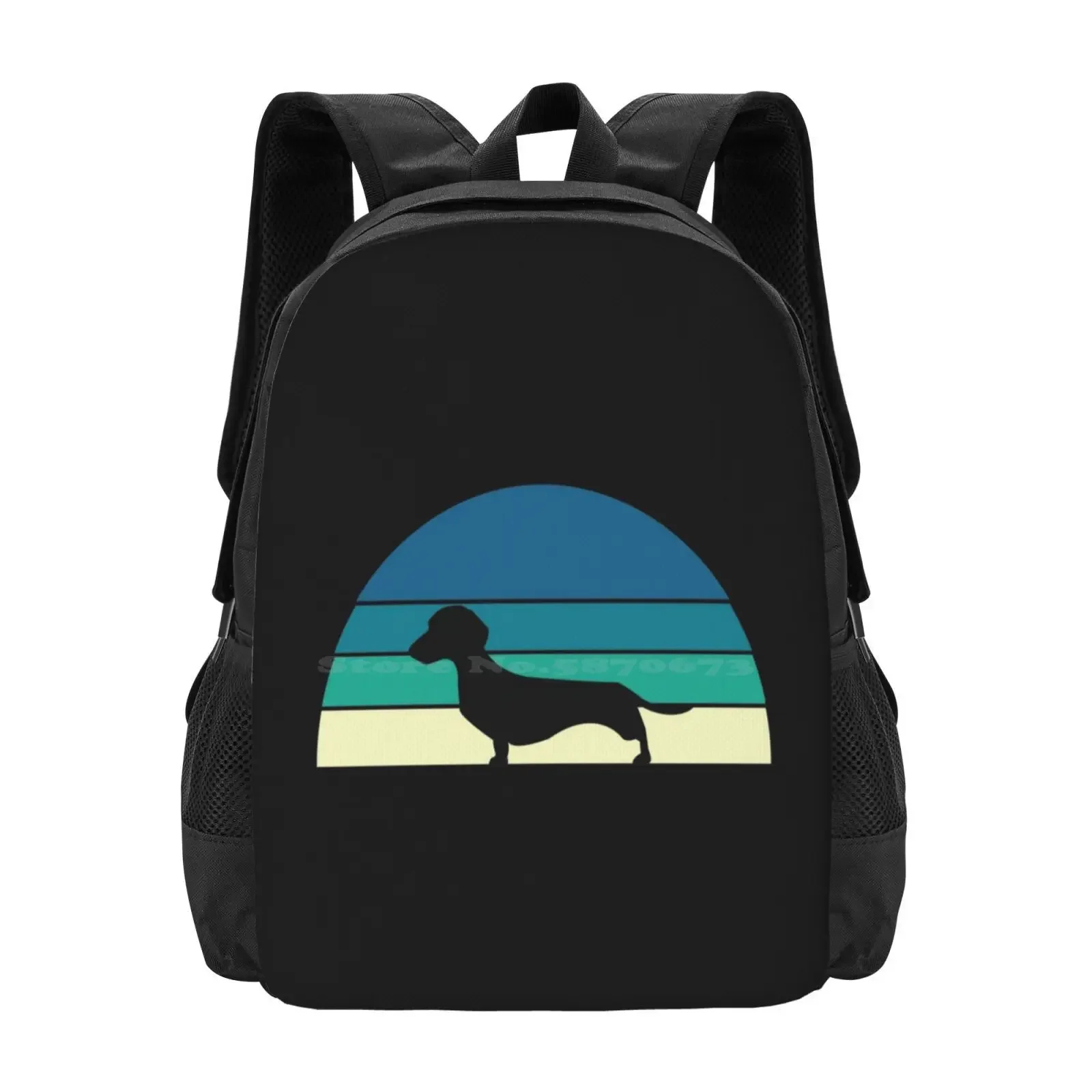 

Retro Sausage Dog Hot Sale Schoolbag Backpack Fashion Bags Sausage Dog Retro Dogs Doggo Puppy Cute Blue Daschund