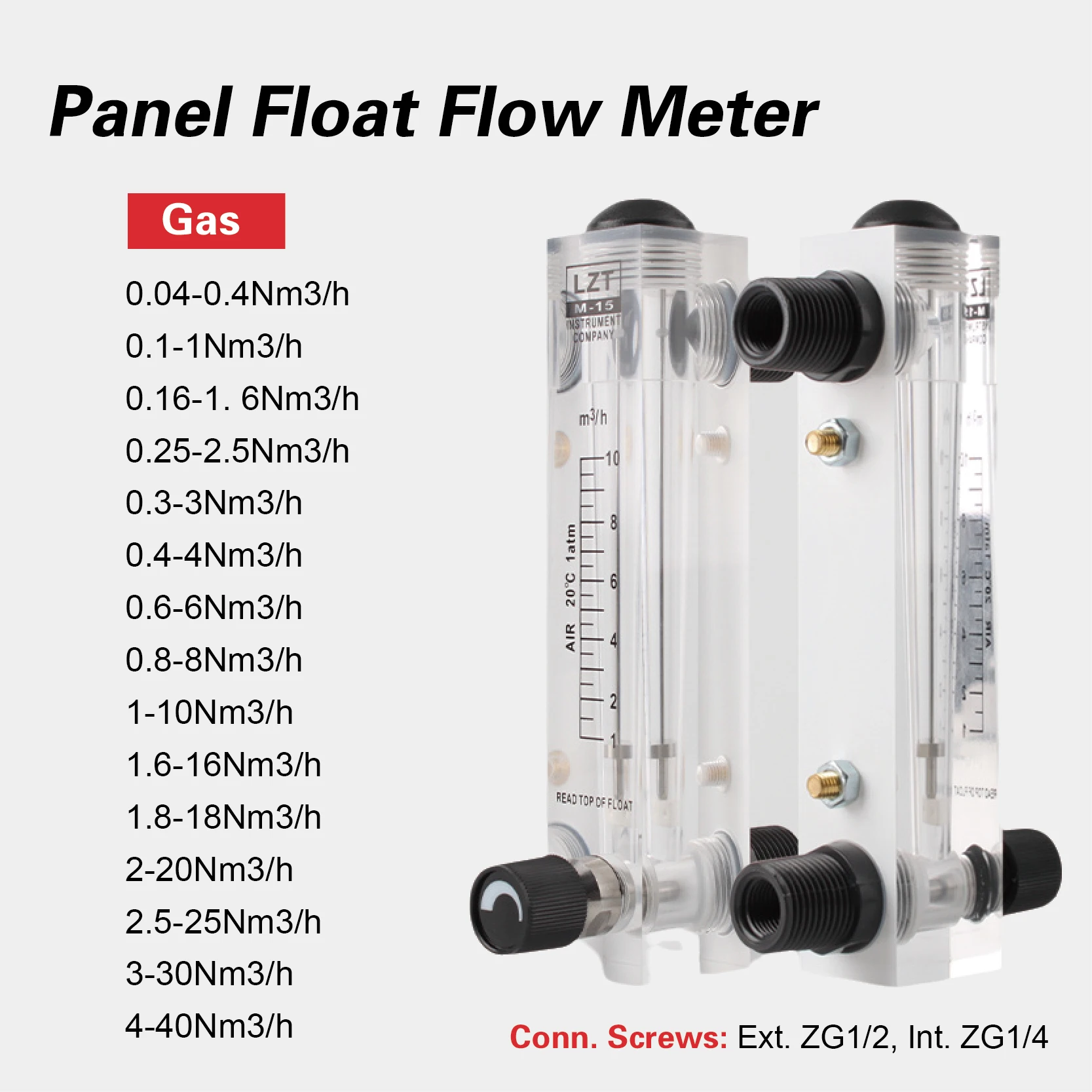 Panel Flowmeter, Stainless Steel Anti-corrosion Rotor Liquid Panel Flowmeter LZM-15ZT