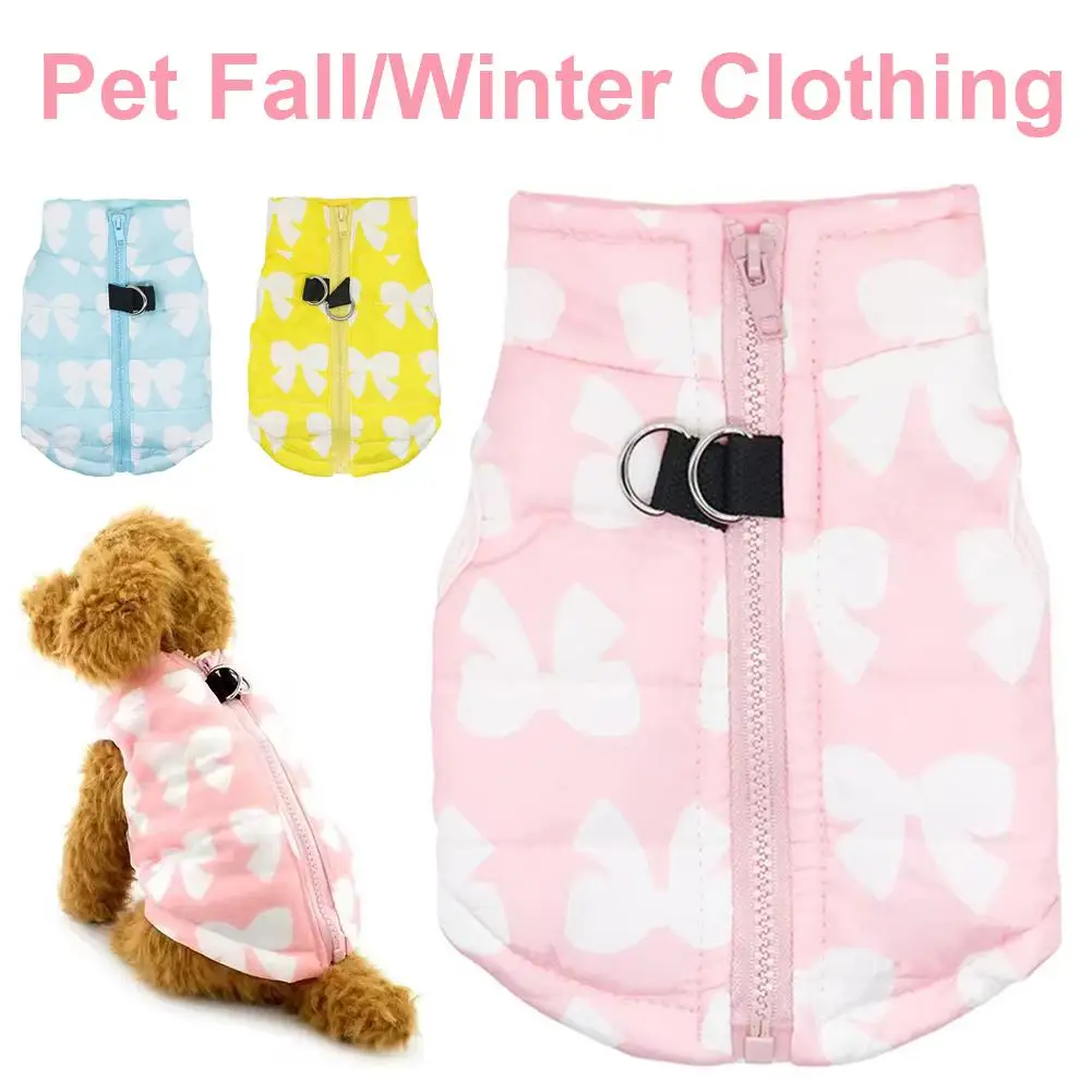 Pet Clothing Cute Dog Clothing Butterfly Leopard Vest Fleece Lining Nylon And Outer Jacket Winter Waterproof Soft Super Aut Q1I9