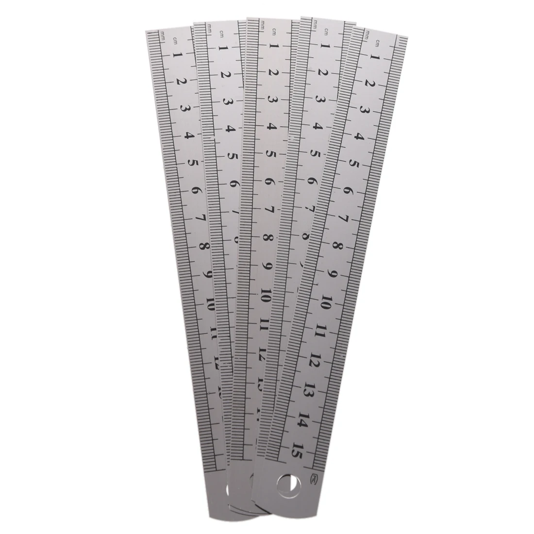 5 Pcs Dual Side Marked 15cm 6 inch Stainless Steel Straight Ruler