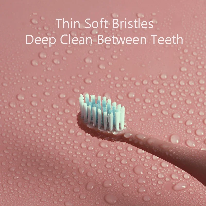 فرشاة أسنان كهربائية سونيك للأطفال ، نمط كرتون ، رأس فرشاة أسنان بديلة ، بالموجات فوق الصوتية ، هدية للأطفال