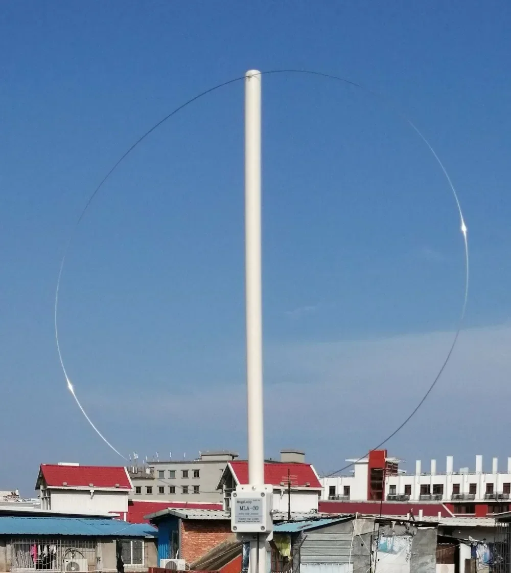 MLA-30 + (plus) Antena de recepção ativa de anel de 0,5-30 MHz Antena de loop SDR de onda curta média de baixo ruído Antena de rádio de ondas curtas