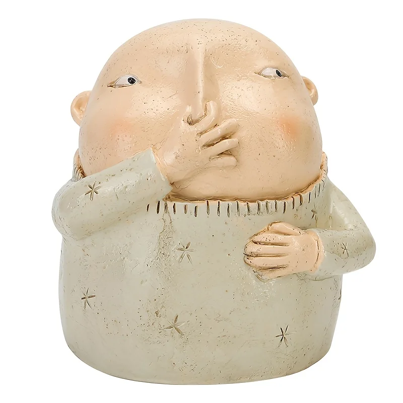 

Holding Nose Sculpture Statue, 6.18" High, Creative Resin Funny Kitschy Sitters Figurine For Bathroom Home Shelf Decor